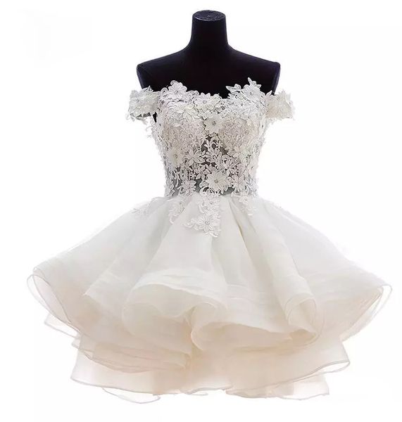 2019 New Deisgn Women Off Shoulder Homecoming Dresses Mini Ball Gown Prom Dresses with Lace Applique Back Buttons Illusion Vestido de Fiesta
2019 New Deisgn Women Off Shoulder Homecoming Dresses Mini Ball Gown Prom Dresses with Lace Applique Back Buttons Illusion Vestido de Fiesta