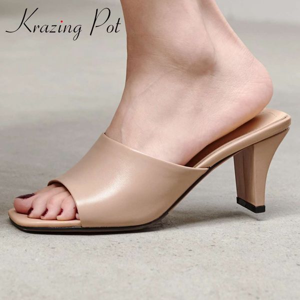 krazing pot genuine leather peep toe strange high heels simple style solid mature lady elegant slip on summer sandals women l20, Black
krazing pot genuine leather peep toe strange high heels simple style solid mature lady elegant slip on summer sandals women l20, Black