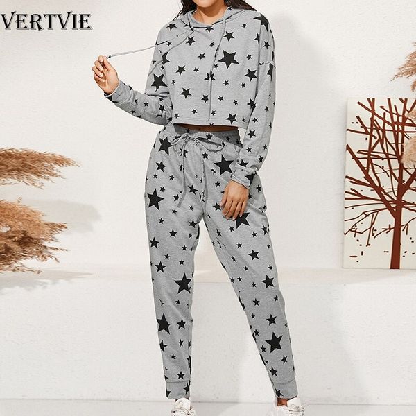 vertvie tracksuit 2 pieces women set hoodies crop sweatshirt sport pants hooded star print sets women sweat suit outfits, Black;blue
vertvie tracksuit 2 pieces women set hoodies crop sweatshirt sport pants hooded star print sets women sweat suit outfits, Black;blue