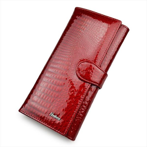 shiny red women wallets genuine leather wallet female purse long purses alligator leather ladies coin pocket card holder wallet, Red;black
shiny red women wallets genuine leather wallet female purse long purses alligator leather ladies coin pocket card holder wallet, Red;black
