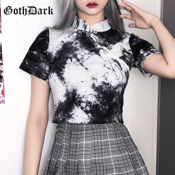 goth dark bodycon fashion tie dye women summer t-shirts vintage black butterfly button crop e-girl style clothing 2020 top, White
goth dark bodycon fashion tie dye women summer t-shirts vintage black butterfly button crop e-girl style clothing 2020 top, White