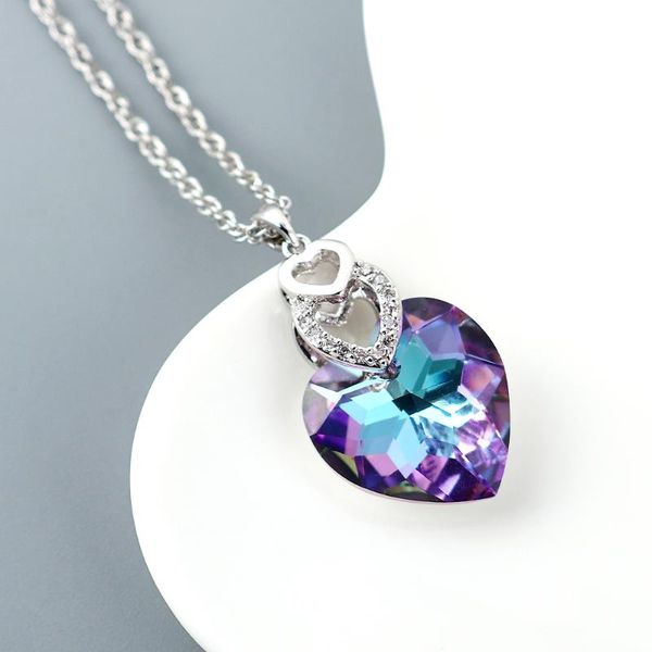 women silver color necklace embellished with crystals from necklace heart pendant valentines gift
women silver color necklace embellished with crystals from necklace heart pendant valentines gift