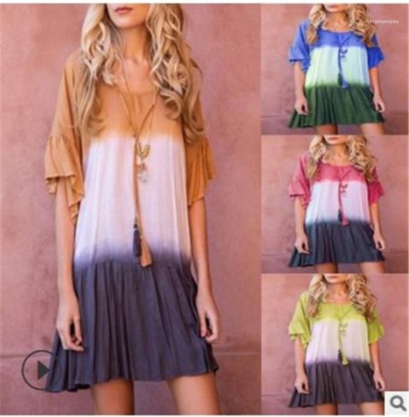 mini clothing 2020 summer designers womens patchwork gradient color dress fashion half sleeve dresses womens casual, Black;gray
mini clothing 2020 summer designers womens patchwork gradient color dress fashion half sleeve dresses womens casual, Black;gray