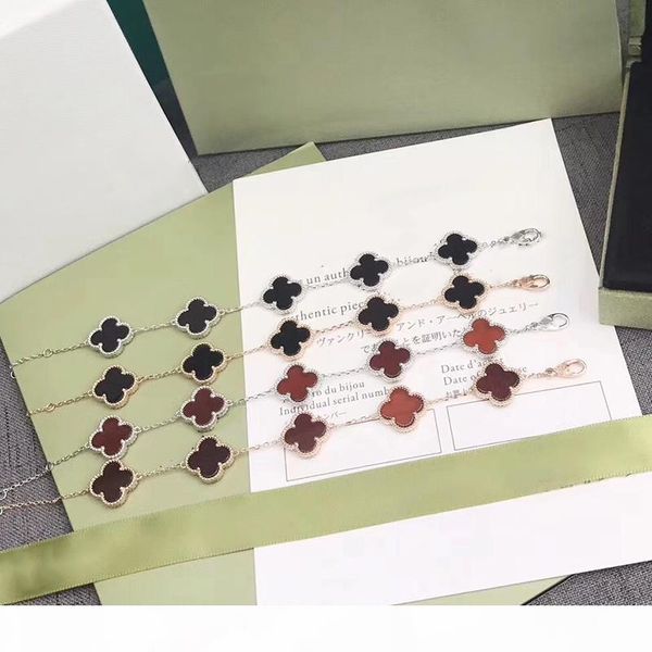 wholeslae brand original 925 sterling silver four leaf flower jewelry for women 5 flower bracelet with mother pearl shell clover jewelry, Black
wholeslae brand original 925 sterling silver four leaf flower jewelry for women 5 flower bracelet with mother pearl shell clover jewelry, Black