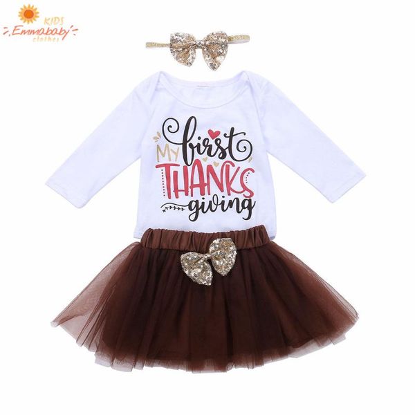 2020 thanksgiving newborn baby girls clothes sets outfits baby letter printed romper + layer mesh skirt + bowknot headband, White
2020 thanksgiving newborn baby girls clothes sets outfits baby letter printed romper + layer mesh skirt + bowknot headband, White