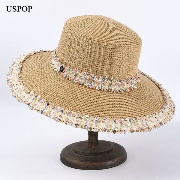 wide brim hats uspop sun women straw vintage letter m beach female summer, Blue;gray
wide brim hats uspop sun women straw vintage letter m beach female summer, Blue;gray