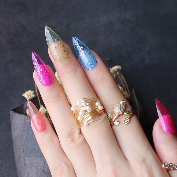 long stiletto jelly babies nails rainbow fasle nails glitter 24pcs rose blue yellow orange summer almond, Red;gold
long stiletto jelly babies nails rainbow fasle nails glitter 24pcs rose blue yellow orange summer almond, Red;gold