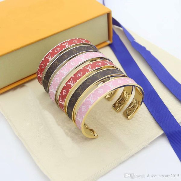fashion lady titanium steel printed four leaf flower v letter 18k gold plated open wrap leather bracelets bangle 2 color, Black
fashion lady titanium steel printed four leaf flower v letter 18k gold plated open wrap leather bracelets bangle 2 color, Black