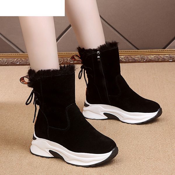 2020 new winter women's boots fashion lace warm mid heel boots round head mid heel square suede tassel boots, Black
2020 new winter women's boots fashion lace warm mid heel boots round head mid heel square suede tassel boots, Black