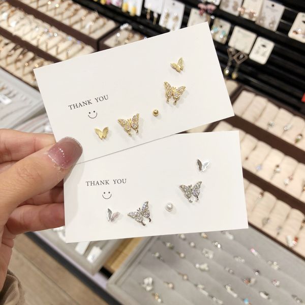 925 silver needle korean small ear bone stud earrings super fairy full diamond light luxury butterfly stud earring set for girls ls0811, Golden
925 silver needle korean small ear bone stud earrings super fairy full diamond light luxury butterfly stud earring set for girls ls0811, Golden