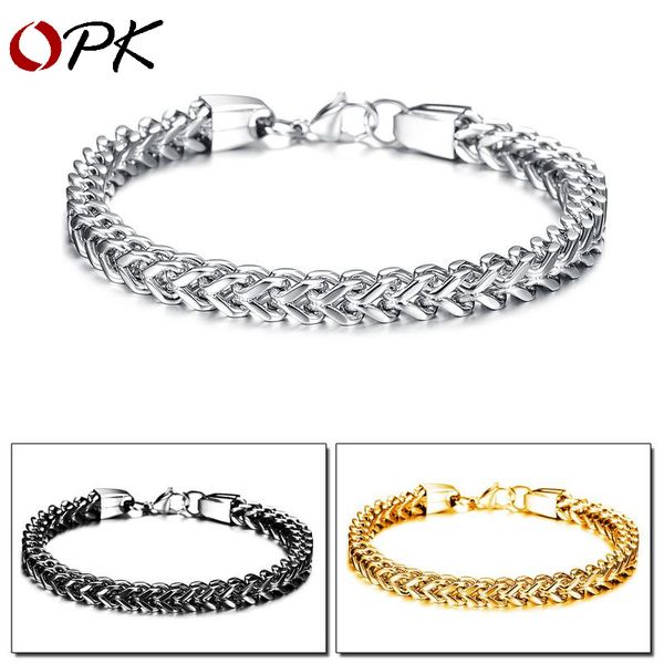 opk men's simple fashion jewelry personality square fish scale men's titanium steel bracelet, Black
opk men's simple fashion jewelry personality square fish scale men's titanium steel bracelet, Black