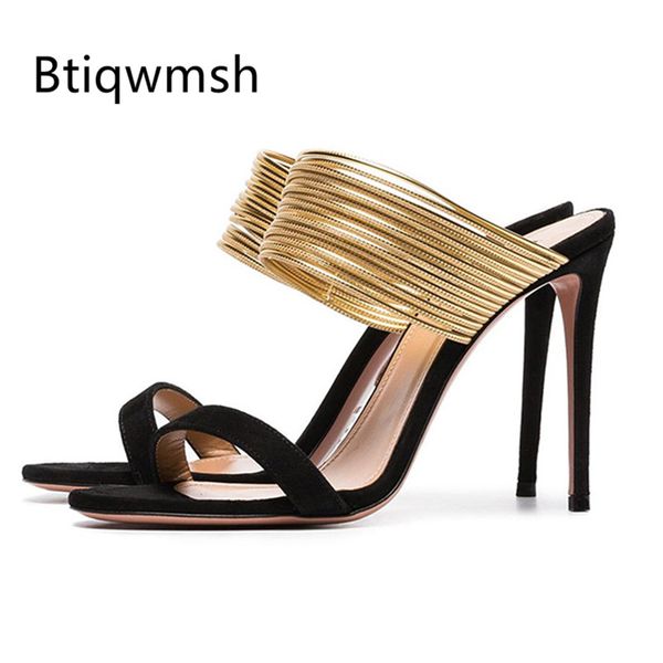 2020 high heels sandals women open toe one belt gold narrow band slipper mules shoes woman fashion party shoes, Black
2020 high heels sandals women open toe one belt gold narrow band slipper mules shoes woman fashion party shoes, Black