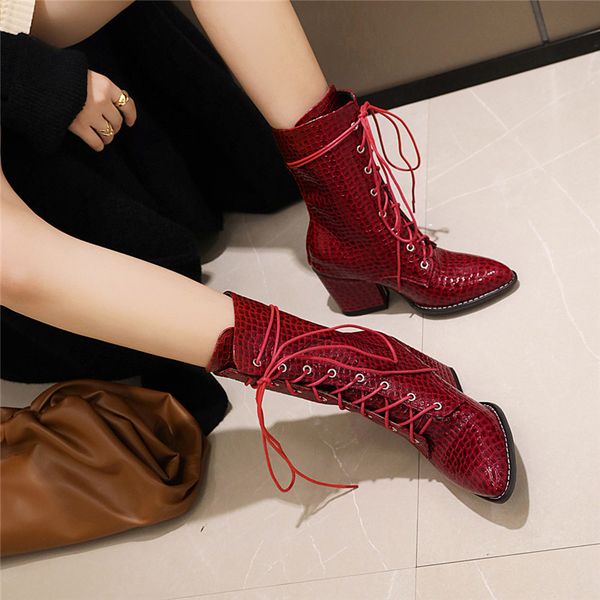 ymechic 2020 winter lace up womens boots pointed toe block heels mid long knight biker high heel boots female shoes red black
ymechic 2020 winter lace up womens boots pointed toe block heels mid long knight biker high heel boots female shoes red black