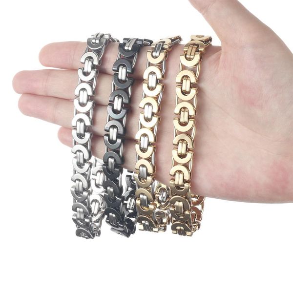 10mm punk strong stainless steel bracelets hip hop flat byzantine chain bracelet for men male cool boys gift fashion chains jewelry, Black
10mm punk strong stainless steel bracelets hip hop flat byzantine chain bracelet for men male cool boys gift fashion chains jewelry, Black