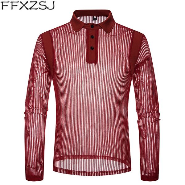 ffxzsj autumn new solid color transparent fashion men long sleeve slim fit red black shirt hommes & tees s-xxl, White;black
ffxzsj autumn new solid color transparent fashion men long sleeve slim fit red black shirt hommes & tees s-xxl, White;black