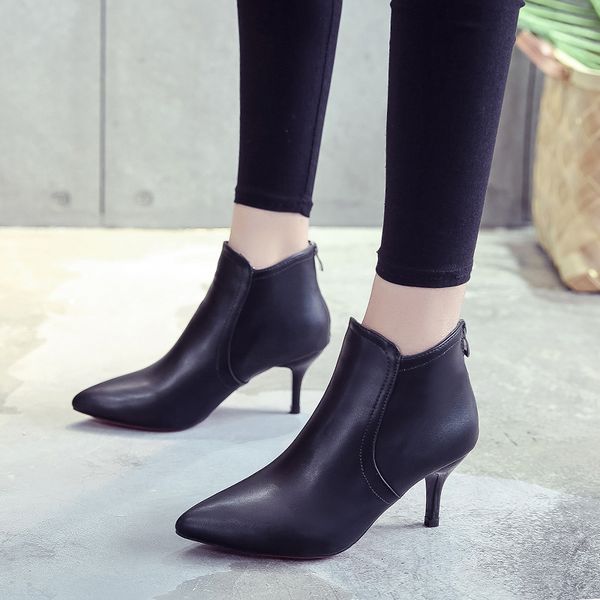 boots ladies shoes woman solid black leather ankle for women pointed toe thin high heels zipper winter
boots ladies shoes woman solid black leather ankle for women pointed toe thin high heels zipper winter