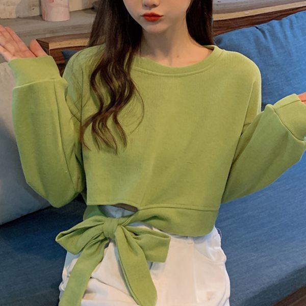 casual o-neck loose sweatshirt women green/beige/white pullovers female long sleeve bow short female korean fashion 2020, Black
casual o-neck loose sweatshirt women green/beige/white pullovers female long sleeve bow short female korean fashion 2020, Black