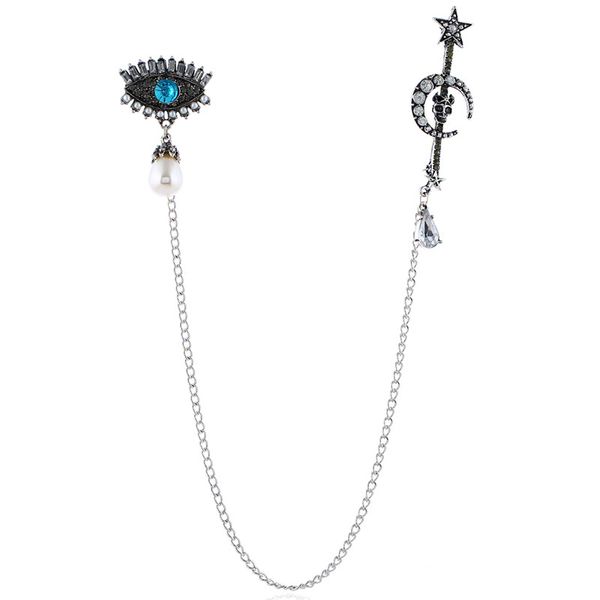 devil's eye brooches collar pins fashion women's gifts accessories personality retro star moon crystal pearl pendant brooch, Gray
devil's eye brooches collar pins fashion women's gifts accessories personality retro star moon crystal pearl pendant brooch, Gray