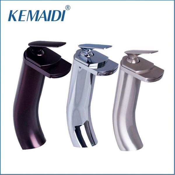 

bathroom sink faucets kemaidi polished chromeorb waterfall mixer basin faucet single banheiro torneira long tap