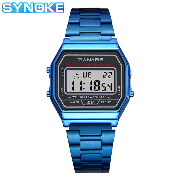 synoke business watch digital men satch timing 50m swimming waterproof metal strap gold plating process reloj hombre lige, Slivery;brown
synoke business watch digital men satch timing 50m swimming waterproof metal strap gold plating process reloj hombre lige, Slivery;brown