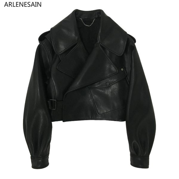 arlenesain custom 2020 new fashion black genuine leather superb trim cool women pu jacket, Black;brown
arlenesain custom 2020 new fashion black genuine leather superb trim cool women pu jacket, Black;brown