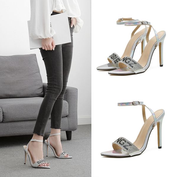 women sandals pointed toe bling rhinestone high heels letter buckle dress wedding shoes for women party shoes plus size 41, Black
women sandals pointed toe bling rhinestone high heels letter buckle dress wedding shoes for women party shoes plus size 41, Black