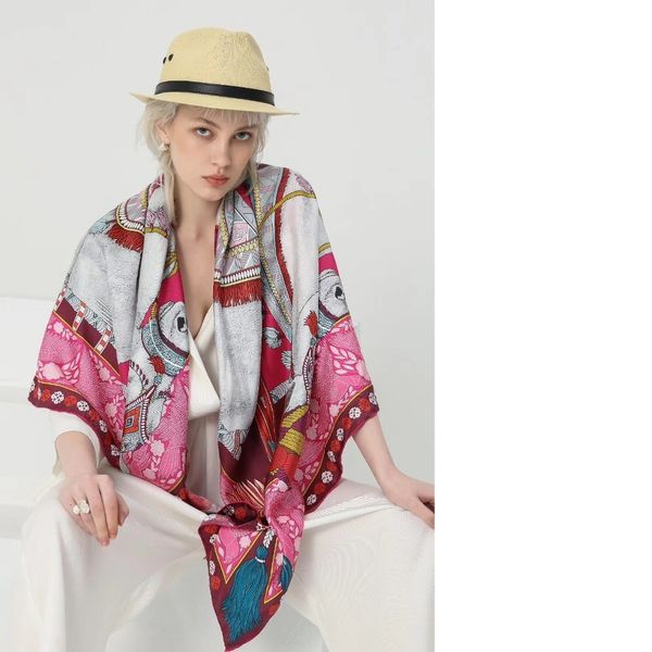 53" luxury 100% silk scarf shawl women grade large square silk scarves wraps for party perfect gifts, Blue;gray
53" luxury 100% silk scarf shawl women grade large square silk scarves wraps for party perfect gifts, Blue;gray