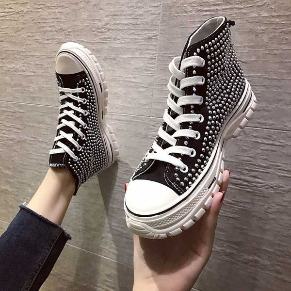 women shoes autumn casual female sneakers crystal platform round toe fall cross new rhinestone glitter creepers small, Black
women shoes autumn casual female sneakers crystal platform round toe fall cross new rhinestone glitter creepers small, Black