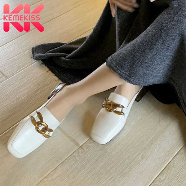 kemekiss women sandals shoes real leather square toe thick heel chain decoration slip on shoes elegant female size 34-43, Black
kemekiss women sandals shoes real leather square toe thick heel chain decoration slip on shoes elegant female size 34-43, Black