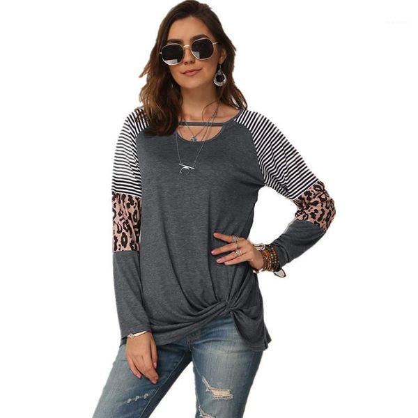 fashion leopard striped panelled long sleeve t shirts womens loose casual womens designer tshirts, White
fashion leopard striped panelled long sleeve t shirts womens loose casual womens designer tshirts, White