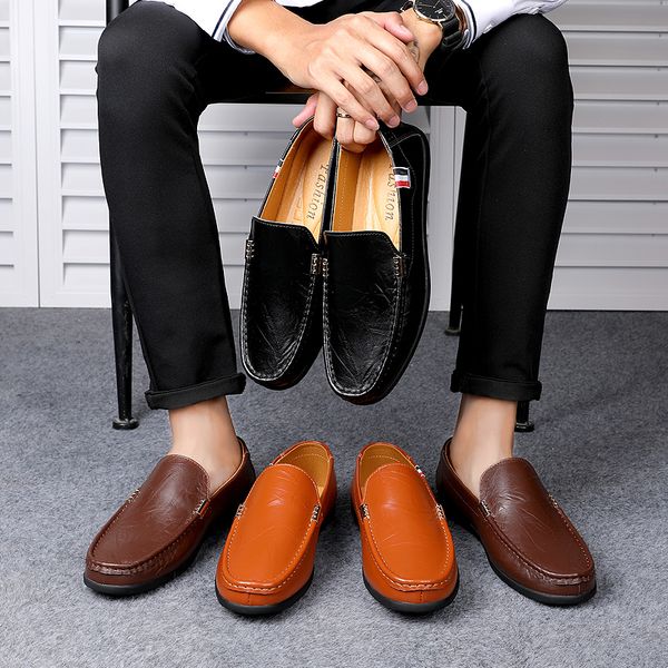 men casual shoes british style moccasins slip on genuine leather flats zapatos hombre loafers footwear men summer chaussures, Black
men casual shoes british style moccasins slip on genuine leather flats zapatos hombre loafers footwear men summer chaussures, Black