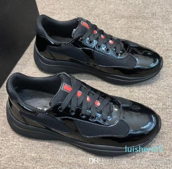 designer sneaker for men americas cup patent leather nylon sneakers luxury shoes mens lace up traniers plume calf leather l05, Black
designer sneaker for men americas cup patent leather nylon sneakers luxury shoes mens lace up traniers plume calf leather l05, Black