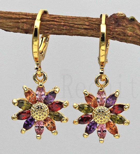 bohemian drop earrings for women gold filled sun flower earring with rainbow zircon circle boho dangle earrings wedding jewelry, Silver 
bohemian drop earrings for women gold filled sun flower earring with rainbow zircon circle boho dangle earrings wedding jewelry, Silver