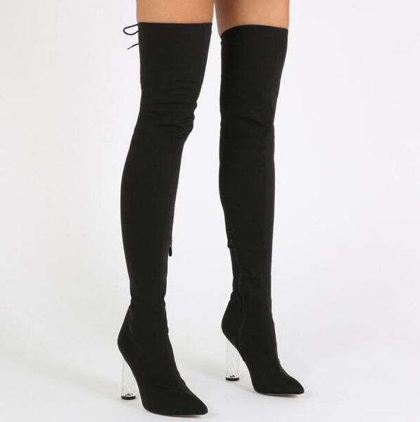 2020 spring stretch black flock leather women fashion over the knee boots clear chunky heel ladies high heel boots
2020 spring stretch black flock leather women fashion over the knee boots clear chunky heel ladies high heel boots