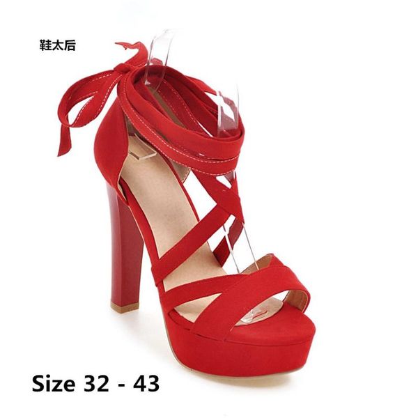 gladiator sandals ankle strap women high heels platform pumps peep toe high heel shoes women's sandals small big size 32 - 43, Black
gladiator sandals ankle strap women high heels platform pumps peep toe high heel shoes women's sandals small big size 32 - 43, Black