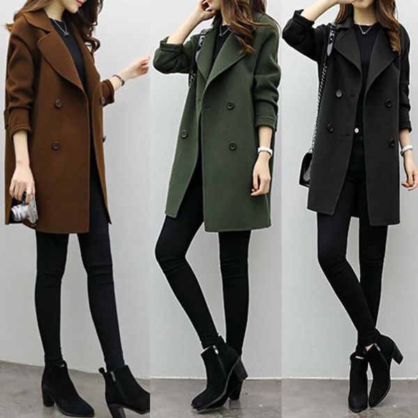 2020 autumn spring warm trench female overcoat medium-long women slim type coat double-breasted trench outfit, Tan;black 
2020 autumn spring warm trench female overcoat medium-long women slim type coat double-breasted trench outfit, Tan;black