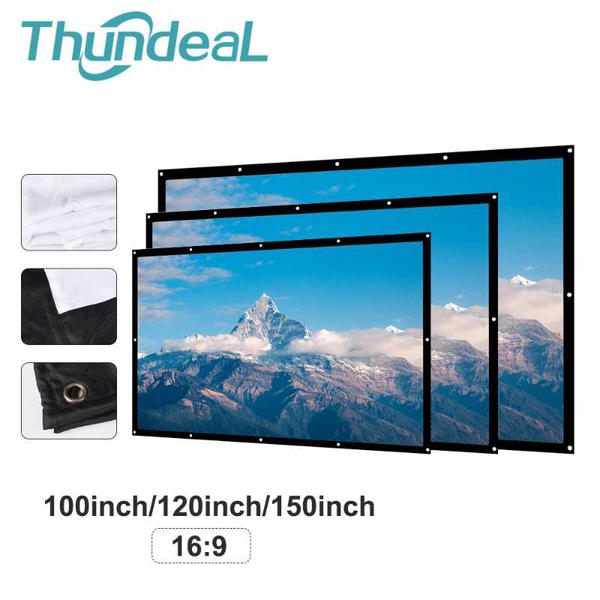 projection screens thundeal 100 120 150 inch portable 16:9 led projector white curtain screen movie for hologram tv home theater
projection screens thundeal 100 120 150 inch portable 16:9 led projector white curtain screen movie for hologram tv home theater
