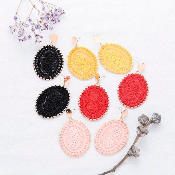 cotton woven round alloy earrings for women red black yellow pink bohemian big drop earring female fashion jewelry wholesale, Silver
cotton woven round alloy earrings for women red black yellow pink bohemian big drop earring female fashion jewelry wholesale, Silver