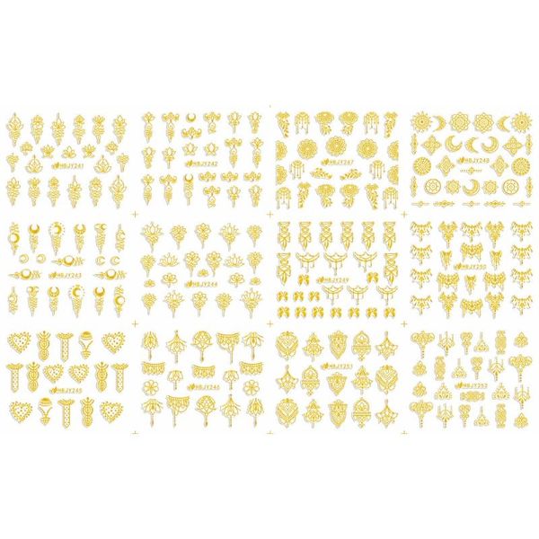 12 pcs / lot self-adhesive 3d nail tattoos sticker white black gold silver lotus stars moon pendant ramadam hbjy241-252
12 pcs / lot self-adhesive 3d nail tattoos sticker white black gold silver lotus stars moon pendant ramadam hbjy241-252