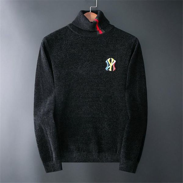 2020 men's sweater brand turtleneck solid color badge sweater autumn winter loose stylist sweater, White;black
2020 men's sweater brand turtleneck solid color badge sweater autumn winter loose stylist sweater, White;black