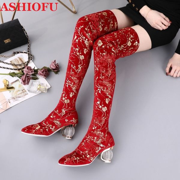 ashiofu new handmade women's long boots lace-leather chinese-style wedding party over knee boots evening fashion winter, Black
ashiofu new handmade women's long boots lace-leather chinese-style wedding party over knee boots evening fashion winter, Black