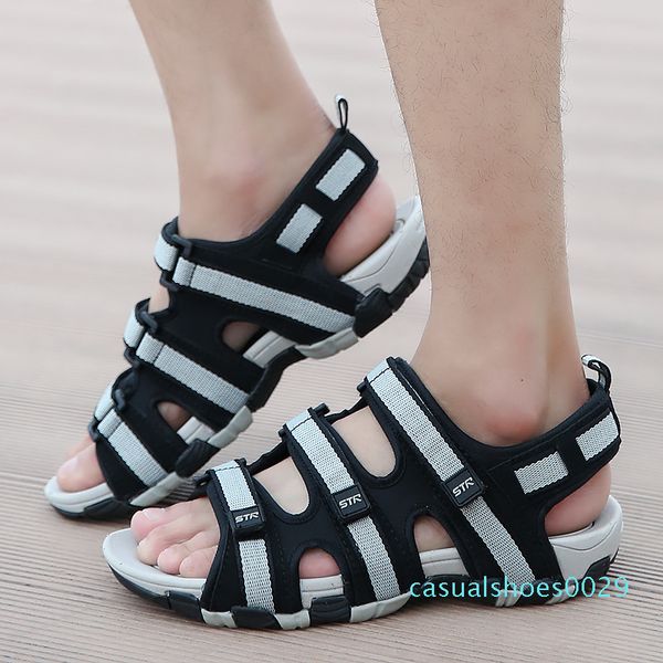 fashion casual solid gladiator sandals for men basic flat beach sandals hook loop pu platform sandale homme c29, Black
fashion casual solid gladiator sandals for men basic flat beach sandals hook loop pu platform sandale homme c29, Black