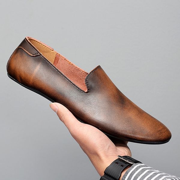 men leather flats shoes comfortable fashion man casual shoes slip on male outdoor walking split leather driving, Black
men leather flats shoes comfortable fashion man casual shoes slip on male outdoor walking split leather driving, Black