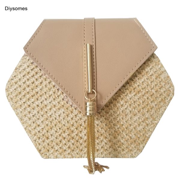 diysomes 2020 new hexagon mulit style straw leather handbag women summer rattan bag handmade woven beach bohemia shoulder
diysomes 2020 new hexagon mulit style straw leather handbag women summer rattan bag handmade woven beach bohemia shoulder