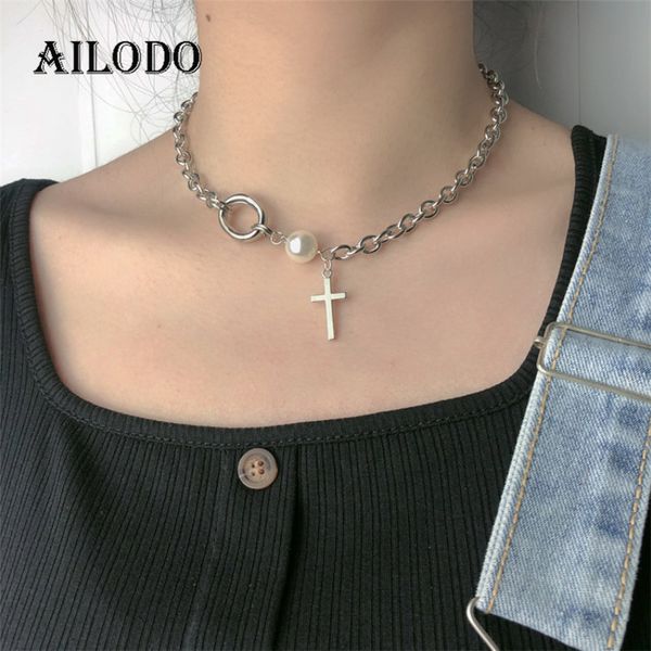 ailodo korean fashion cross pendant chokers necklace for women elegant pearl statement necklace party wedding jewelry 20aug50, Golden;silver
ailodo korean fashion cross pendant chokers necklace for women elegant pearl statement necklace party wedding jewelry 20aug50, Golden;silver