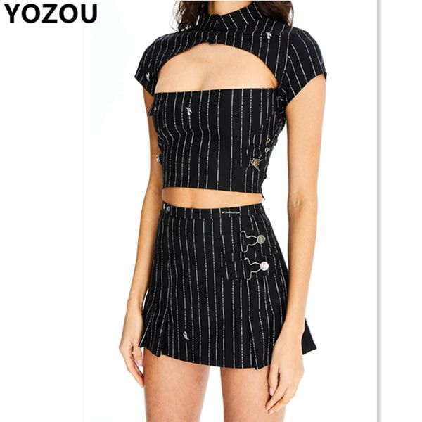 summer punk retro vintage hollow out short sleeve crop tee high waist mini skirts short skirt women sets femme yl-17, Gray
summer punk retro vintage hollow out short sleeve crop tee high waist mini skirts short skirt women sets femme yl-17, Gray