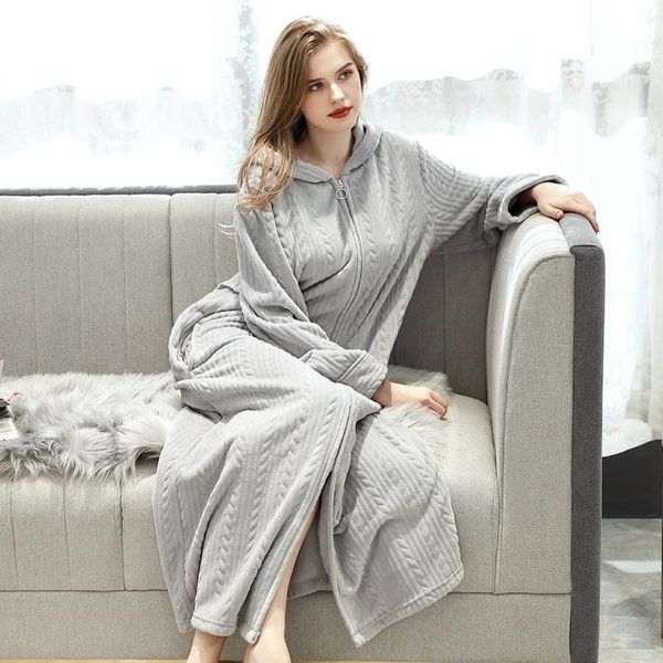 women's sleepwear winter women flannel warm robe cozy fluffy long sleeves hooded robes bathrobe pajamas home plush night dressing for c, Black;red
women's sleepwear winter women flannel warm robe cozy fluffy long sleeves hooded robes bathrobe pajamas home plush night dressing for c, Black;red