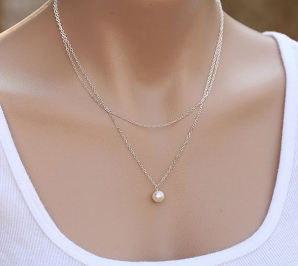 summer jewelry fashion simple simulated pearl necklace long tassel pearl beads pendant necklace for women, Silver 
summer jewelry fashion simple simulated pearl necklace long tassel pearl beads pendant necklace for women, Silver