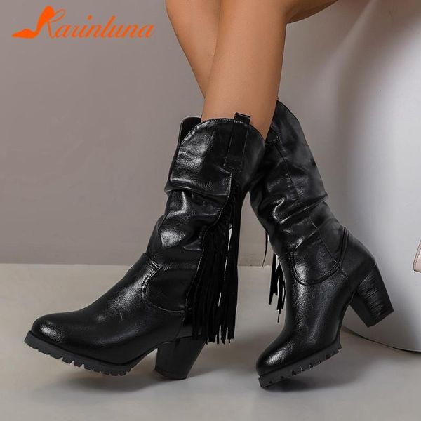 karin pleated new arrival fringe slip-on mis-calf boots big size 48 round toe spike heels casual women shoes, Black
karin pleated new arrival fringe slip-on mis-calf boots big size 48 round toe spike heels casual women shoes, Black