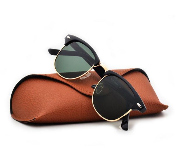 

Excellent Quality Fashion Designer Sunglasses Semi Rimless Sun Glasses For Mens Womens Gold Frame Green G15 Glass Lenses With Cases and box